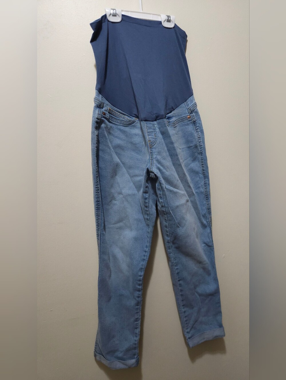 Signature by Levi Strauss Maternity Boyfriend Jeans Full Panel Blue